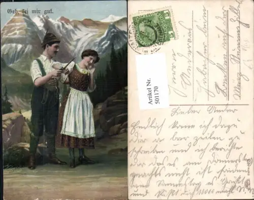 501170,Paar Liebe Tracht Geh sei mir gut Pfeife Rauchen