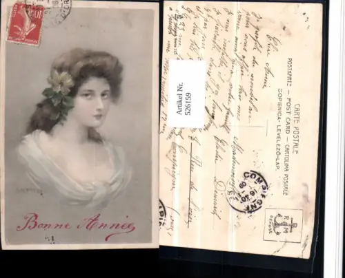 526159,Künstler AK R. Kratki Kratky Frau Portrait Risque Haarschmuck