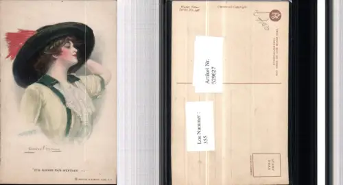 529627,Künstler AK Clarence F. Underwood Frau Hut Hutmode Glamour Jugendstil pub Reinthal Newman