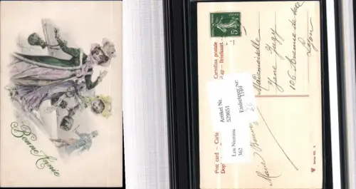 529651,Künstler AK Frau Fauen Mann Kleidung Muff Mode pub Dr. Trenkler 993