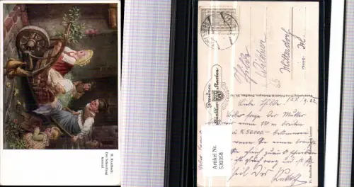 530358,Künstler AK H. Kaulbach Kinder Humor Hühner Küken