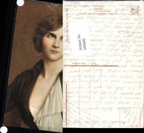 545682,Künstler AK G. Coubiois Erotik Frau Dekollete