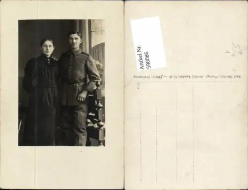 590086,Foto-AK Paar Soldat Deutsche Uniform pub Karl Dietrich Laufen Freilassing