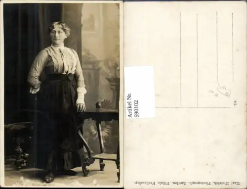 590102,Foto-AK Frau Kleid Mode pub Karl Dietrich Laufen Freilassing