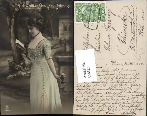 655525,Frau Mode Lesen Ach wenn er blos schon käme Liebe