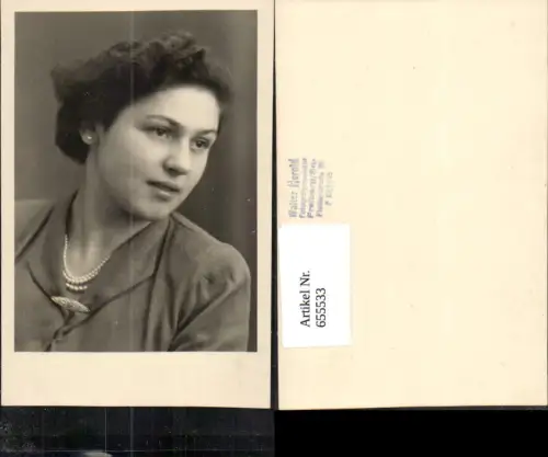 655533,Foto Ak Frau Portrait Halskette Perlenkette