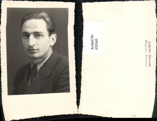 655543,Foto Ak Mann Portrait pub Atelier Merold Sayda Erzgebirge