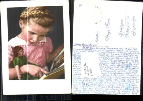 678959 Kinder Spielzeug Puppe lesen liest Buch Mädchen Zopf