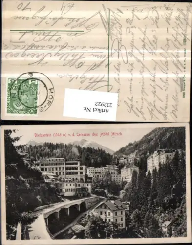 232922,Badgastein Bad Gastein v. d. Terrasse d. Hotel Hirsch Brücke pub Stengel u. Co 33726