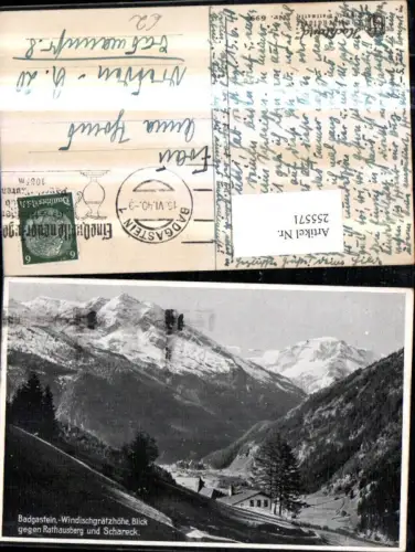255571,Badgastein Bad Gastein Windischgrätzhöhe Blick geg.Rathausberg Radhausberg u. Schareck Bergkulisse