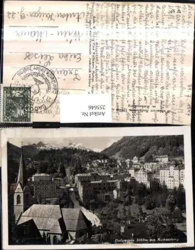 255646,Badgastein Bad Gastein Totale Kirche m. Rathausberg Radhausberg