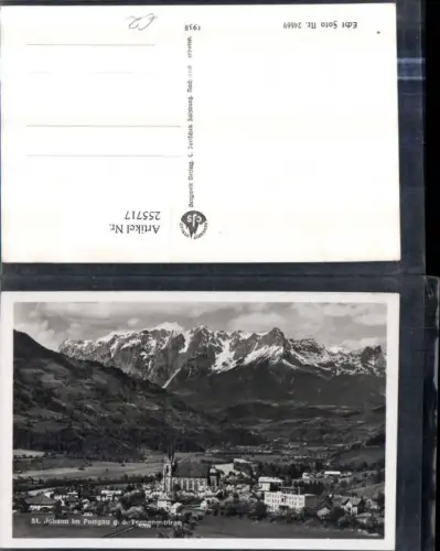 255717,St. Johann im Pongau Totale geg. d. Tennengebirge Bergkulisse