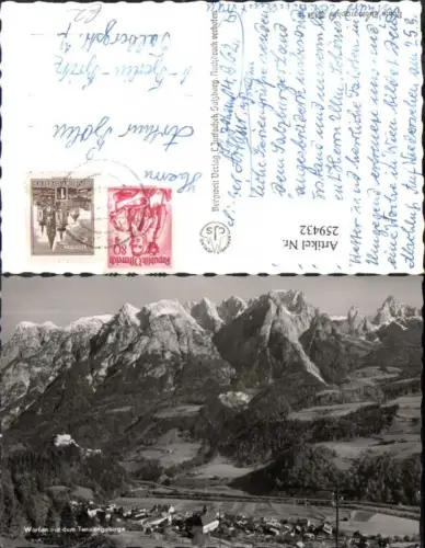 259432,Werfen Totale m. d. Tennengebirge Bergkulisse