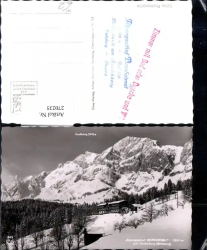 270235,Alpengasthof Bergheimat am Hochkönig b. Mühlbach Bergkulisse Winterbild