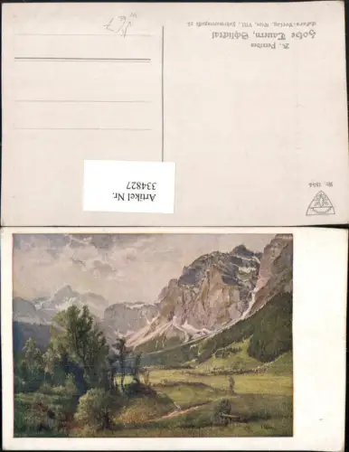 334827,Künstler AK R. Petrides Hohe Tauern Schlicktal Bergkulisse pub Deutscher Schulverein 1554