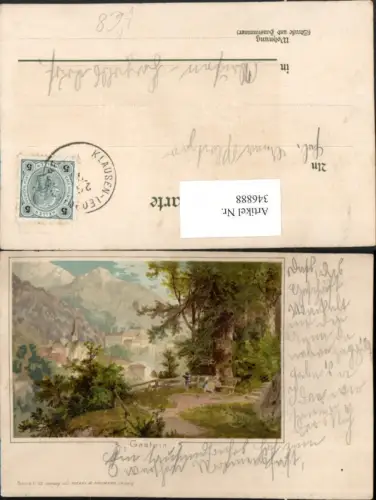 346888,Künstler Litho Bad Gastein Teilansicht Bergkulisse pub Wezel e Naumann 12