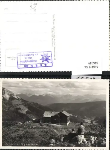 346949,Hofpürglhütte Berghütte b. Filzmoos geg. Niedere Tauern Bergkulisse pub Max Mayer 218