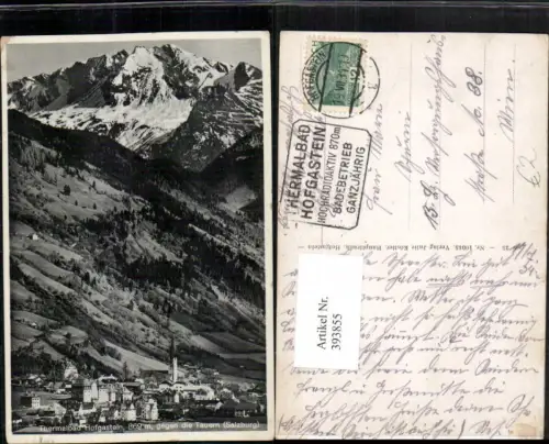 393855,Bad Hofgastein Totale geg. Tauern Bergkulisse