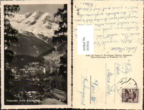 393916,Badgastein Bad Gastein Totale m. Radhausberg Bergkulisse
