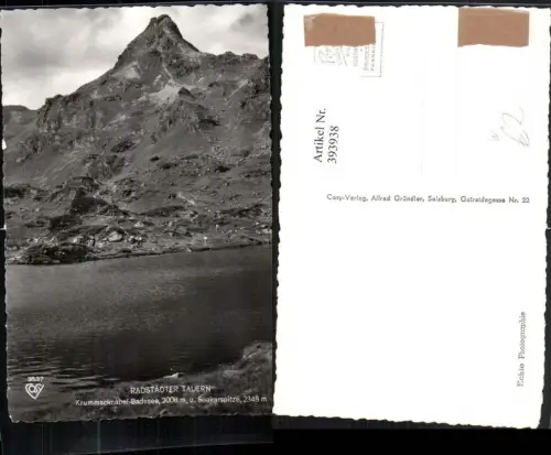393938,Radstädter Tauern Krummschnabel-See u. Seekarspitze b. Obertauern pub Cosy 3537