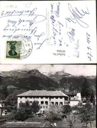 393966,Bad Hofgastein Kurhaus Luisenhof Bergkulisse