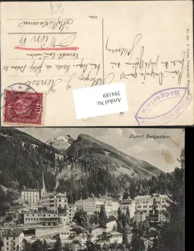 394189,Badgastein Bad Gastein Teilansicht pub F. Fuchs 482
