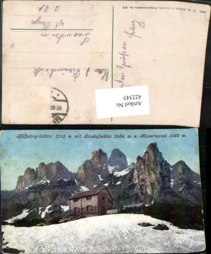422345,Hofpürglhütte Berghütte b. Filzmoos m. Bischofsmütze Bergkulisse pub F. E. Brandt 873