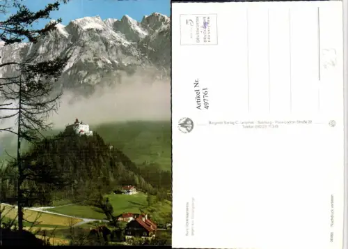 497761,Burg Hohenwerfen b. Werfen geg. Tennengebirge Bergkulisse