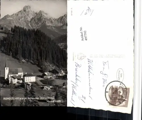 497792,Filzmoos Kirche geg. Bischofsmütze Bergkulisse