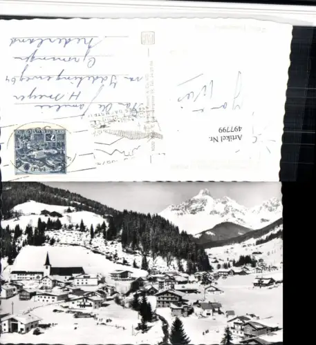 497799,Filzmoos Totale m. Bischofsmütze Bergkulisse Winterbild