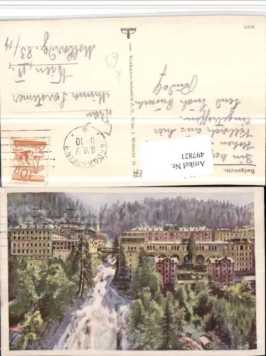 497821,Künstler AK Badgastein Bad Gastein Wasserfall