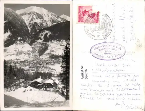 564376,Foto Ak Bad Hofgastein Ansicht Alpen-Pension u. Cafe G. Pfeffer