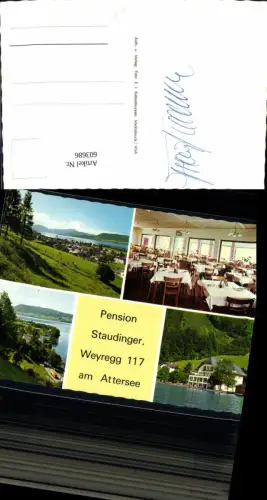 603686,Mehrbild Ak Weyregg a. Attersee Pension Staudinger