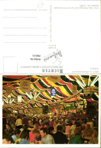 706575 Wels Volksfest Stimmung im Zelt Reklame Zipfer Bier Maverick