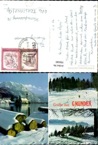 706680 Mehrbild AK Gmunden Wintersport Winteransicht Schloss Ort Grünberg