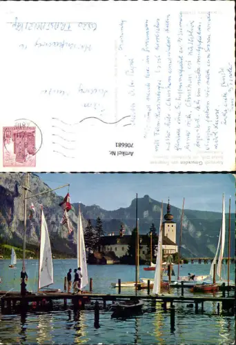 706681 Gmunden a. Traunsee Schloss Ort mit Schlafender Griechin Segelboote