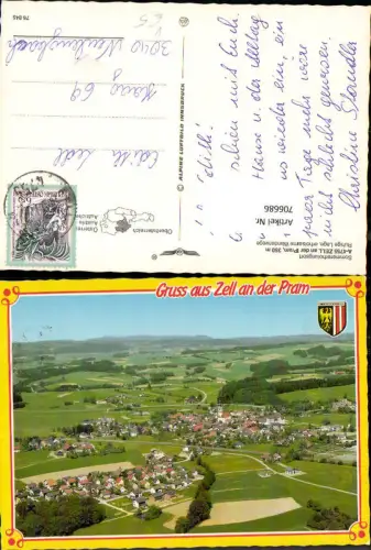 706686 Fliegeraufnahme Zell a. d. Pram pub Alpine Luftbild 76845