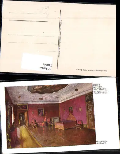 710546 Künstler AK K. Hayd Stift St Florian b. Linz Papstzimmer