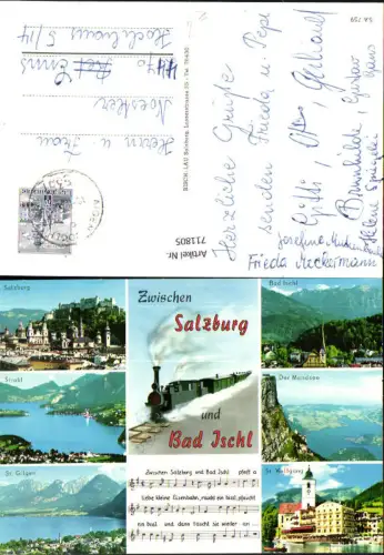 711805 Mehrbild AK Bad Ischl Salzburg Strobl St Gilgen St Wolfgang Eisenbahn Dampflok Liedtext