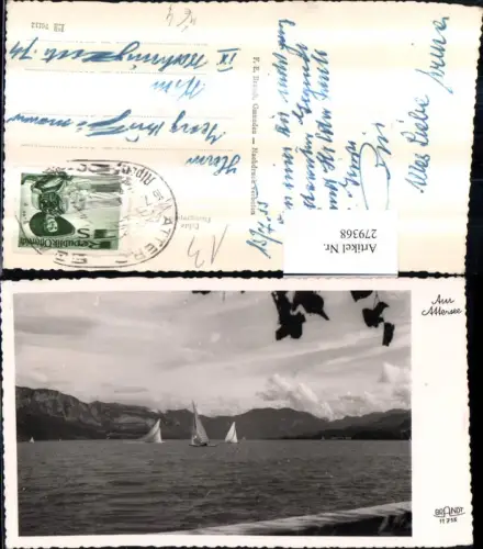 279368,Am Attersee See Segelboote Bergkulisse pub F. E. Brandt 11715