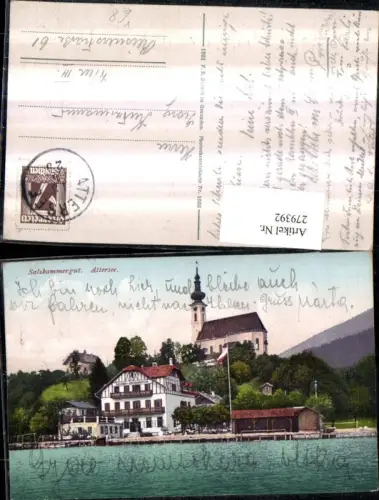 279392,Attersee Kirche u. Gasthof Oberndorfer pub F. E. Brandt 1036