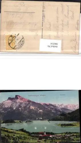 306514,Mondsee Totale m. Schafberg u. Dachstein Bergkulisse pub F. E. Brandt 194
