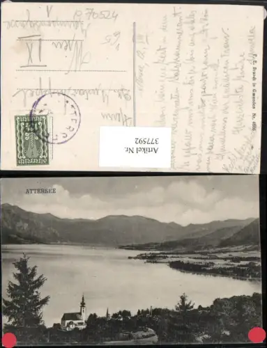377592,Attersee Totale See Bergkulisse pub F. E. Brandt 4686