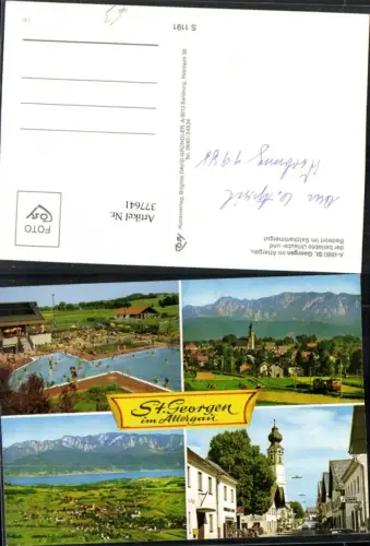 377641,St. Georgen im Attergau Totale Straßenansicht Friseur Schwimmbad Freibad Mehrbildkarte