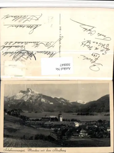 500847,Mondsee Totale m. Schafberg Bergkulisse pub Brandt 0106