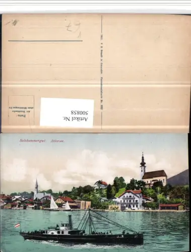 500858,Attersee am Attersee Totale Dampfer pub Brandt 882