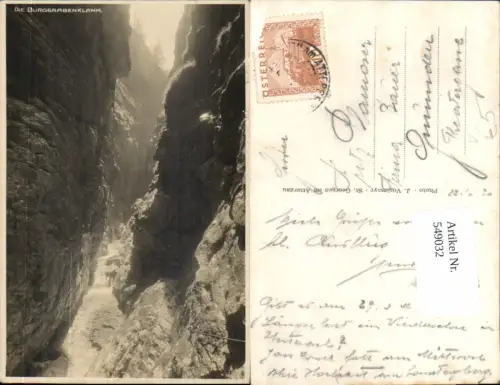 549032,Foto-AK Burggrabenklamm bei Unterach am Attersee pub Voglmayr