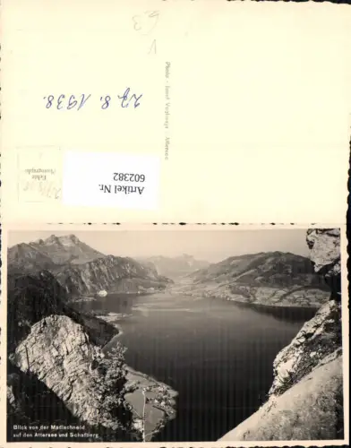 602382,Foto Ak Blick v. Madlschneid a. d. Attersee u. Schafberg pub Josef Voglmayr