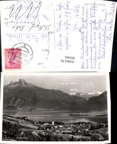 602405,Foto Ak Mondsee m. Schafberg u. Dachstein