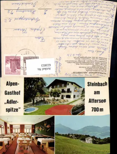 622853,Mehrbild Ak Steinbach a. Attersee Alpengasthof Adlerspitze